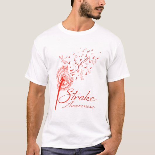タンポポ私は生き残った脳卒中認識度の花 Tシャツ (正面)