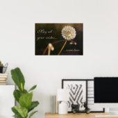 タンポポ種の頭(茶色) ポスター (ホームオフィス)