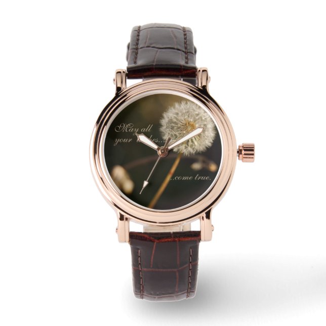 タンポポ種の頭（茶色） 腕時計 (正面)