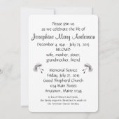 タンポポ種パフ葬儀メモリアル発表 招待状 (裏面)