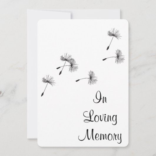 タンポポ種パフ葬儀メモリアル発表 招待状 (正面)