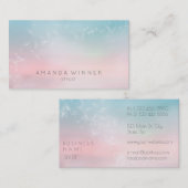 タンポポ紙吹雪ピンクブルーパントーングラデーション 名刺 (正面/裏面)