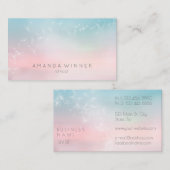 タンポポ紙吹雪ピンクブルーパントーングラデーション 名刺 (正面/裏面)