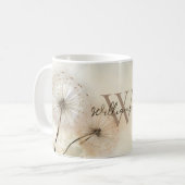 タンポポ素朴ンのモノグラム コーヒーマグカップ (正面左)