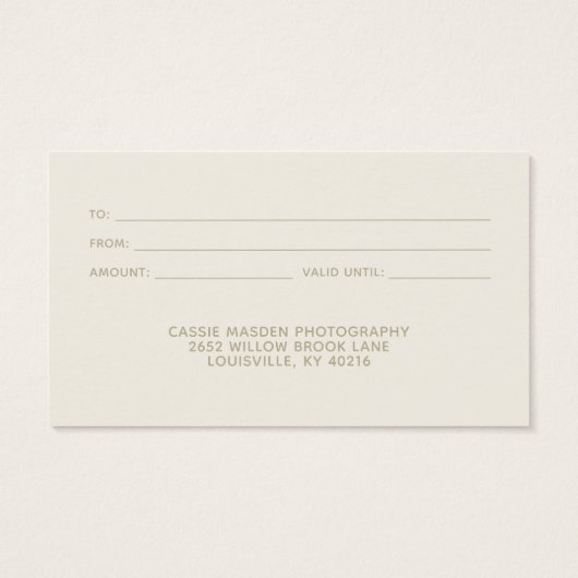 タンポポ素朴ン種植物ロゴギフトカード (裏面)