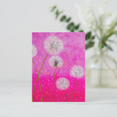 タンポポ絵画ン抽象芸術ズピンクの花アート ポストカード (スタンド正面)