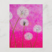 タンポポ絵画ン抽象芸術ズピンクの花アート ポストカード (正面)