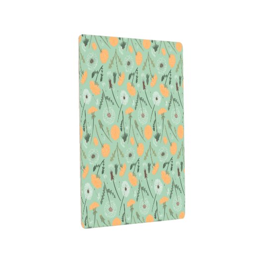 タンポポ花オレンジフローラルパターン メタルプリント (3/4)