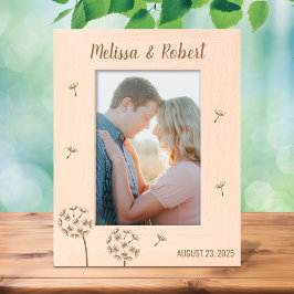 タンポポ花カップル記念日5 x 7 レーザー彫刻フレーム