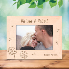 タンポポ花カップル記念日7 x 5 レーザー彫刻フレーム