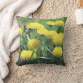 タンポポ花タンポポ黄緑 クッション (ブランケット)