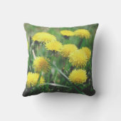 タンポポ花タンポポ黄緑 クッション (裏面)