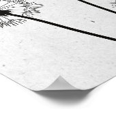 タンポポ花パプス胞子グレー ポスター (角)