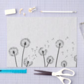 タンポポ花パプス胞子グレー 薄葉紙 (クラフト)