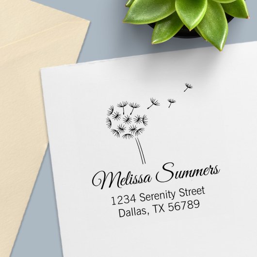 タンポポ花パラシュート住所 セルフインキングスタンプ