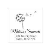 タンポポ花パラシュート住所 ラバースタンプ (インプリント)