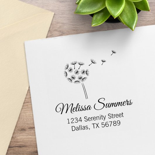 タンポポ花パラシュート住所 ラバースタンプ