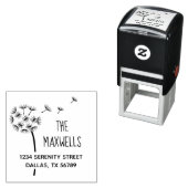 タンポポ花パラシュート家族の住所 セルフインキングスタンプ (インサイチュ)