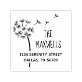 タンポポ花パラシュート家族の住所 セルフインキングスタンプ (デザイン)