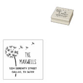 タンポポ花パラシュート家族の住所 ラバースタンプ (押印)