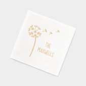 タンポポ花パラシュート家族名 箔ナプキン (左)