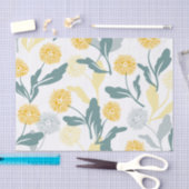 タンポポ花柄ホワイトバー 薄葉紙 (クラフト)