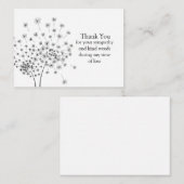 タンポポ花種飛んでいるサンキューカード ノートカード (正面/裏面)