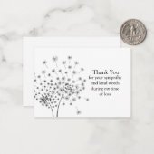 タンポポ花種飛んでいるサンキューカード ノートカード (正面/裏面インサイチュ)