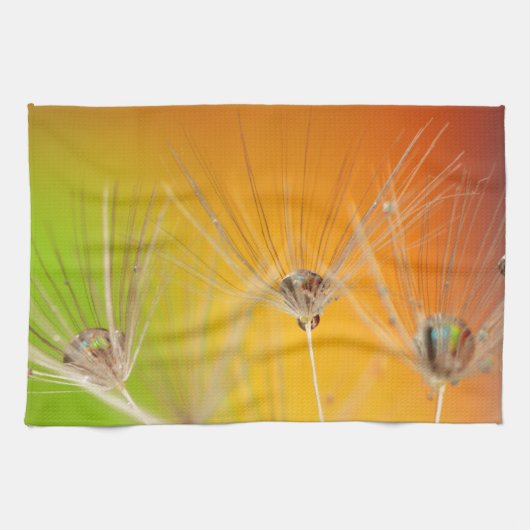 タンポポ花花デスティニー平和ラブアート キッチンタオル (横)