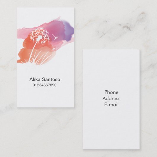 タンポポ花 名刺 (正面/裏面)