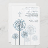 タンポポ苗青い宗教招待状 招待状 (正面/裏面)