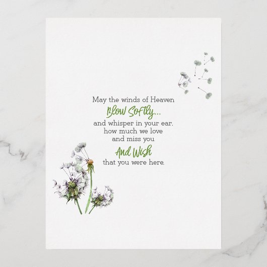 タンポポ追悼 箔シーズンポストカード (正面)