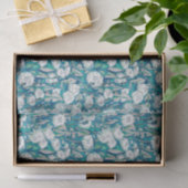 タンポポ開花夏の花フローラルパターンティール(緑がかった色) 薄葉紙 (ギフト)