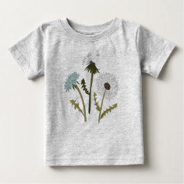 タンポポ青灰色の花 ベビーTシャツ