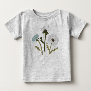 タンポポ青灰色の花 ベビーTシャツ