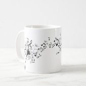 タンポポ音楽記号のマグ コーヒーマグカップ (正面左)