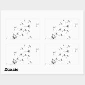 タンポポ風で吹く 長方形シール (シート)