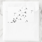 タンポポ風で吹く 長方形シール (バッグ)