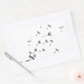 タンポポ風で吹く 長方形シール (封筒)