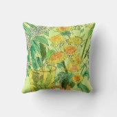 タンポポ鳥さくらんぼ夏の花フローラアート クッション (裏面)