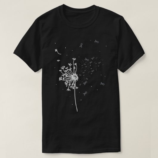 タンポポ黒いリボン皮膚がん黒色腫アワーン Tシャツ (デザイン正面)