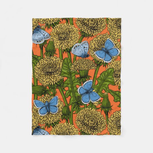 タンポポ フリースブランケット (正面)