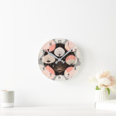 タンポポ – ミッドセンチュリー – レトロモダンデザイン ラウンド壁時計 (ホーム)