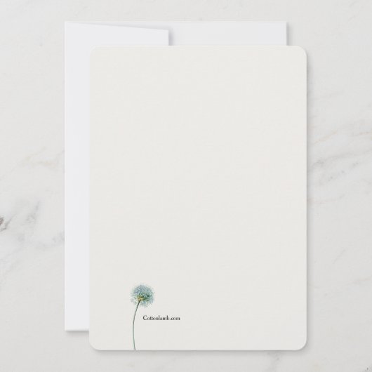 タンポポ 招待状 (裏面)