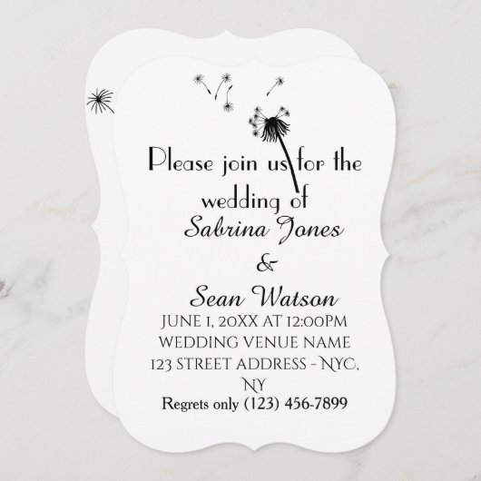 タンポポ 招待状 (正面/裏面)