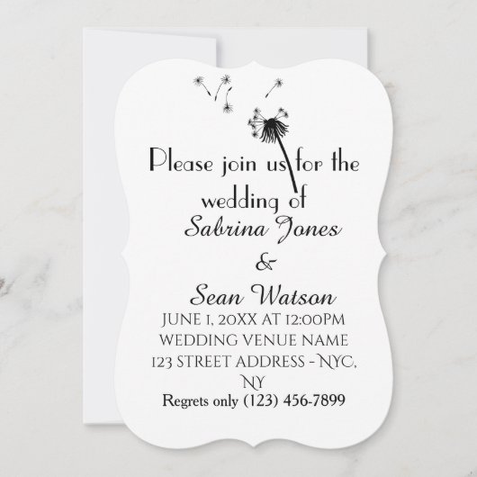 タンポポ 招待状 (正面)