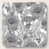 タンポポ，白黒 コースター (正面)