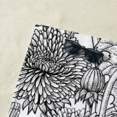 タンポポ，白黒 ビーチタオル (インサイチュ)