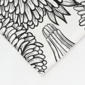 タンポポ，白黒 フリースブランケット (角)