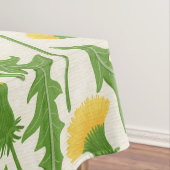タンポポ，緑，黄色と白 テーブルクロス (インサイチュ)